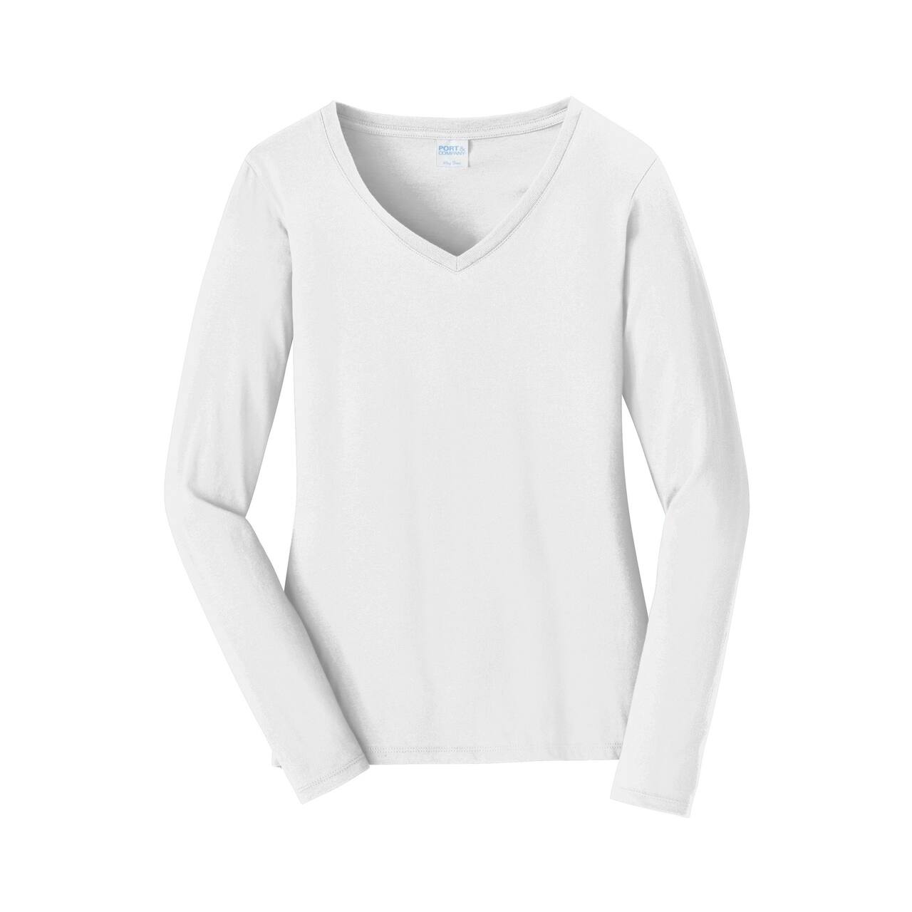 Port & Company® Fan Favorite™ Ladies Long Sleeve V-Neck T-Shirt